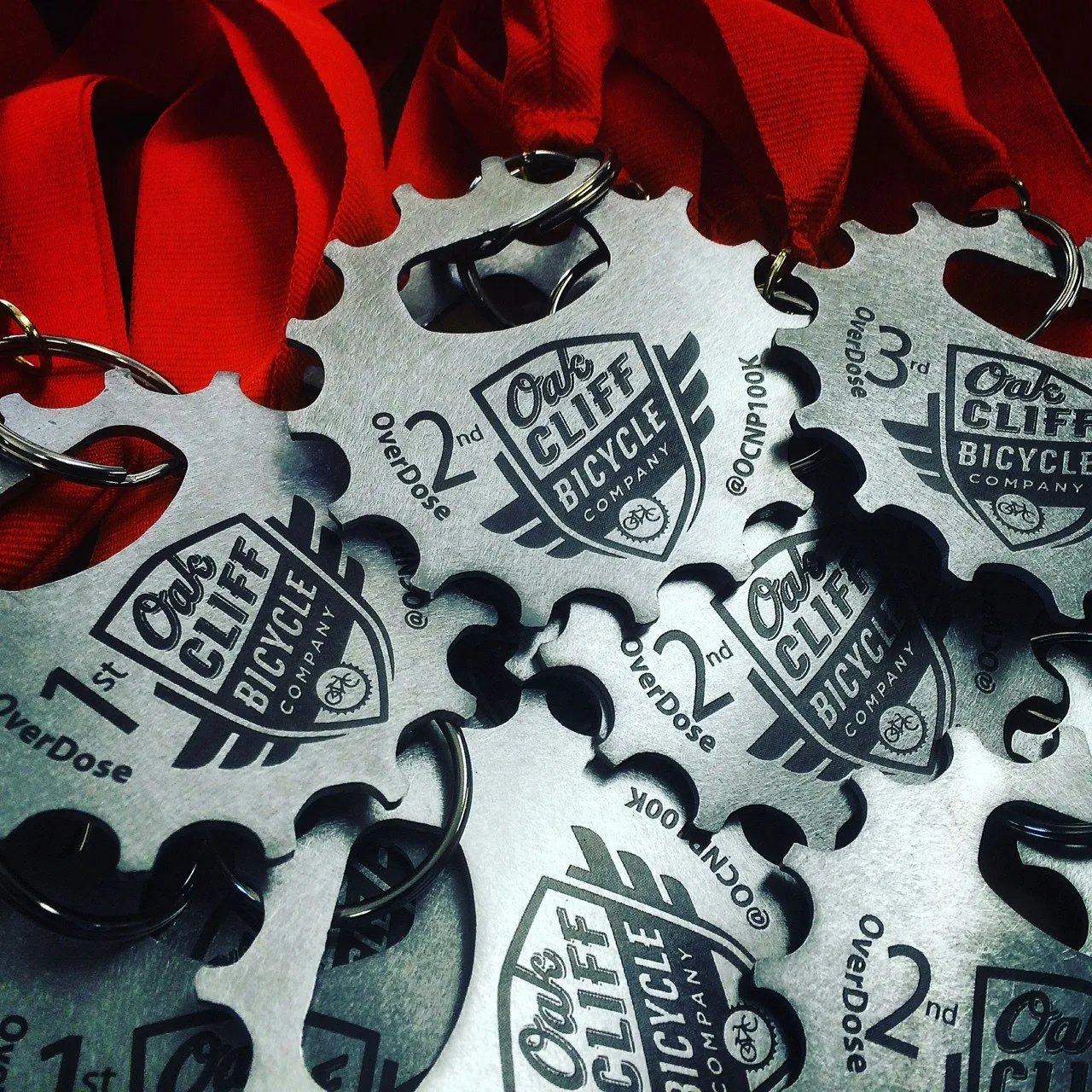 Bottle opener medal photographed in the workshop